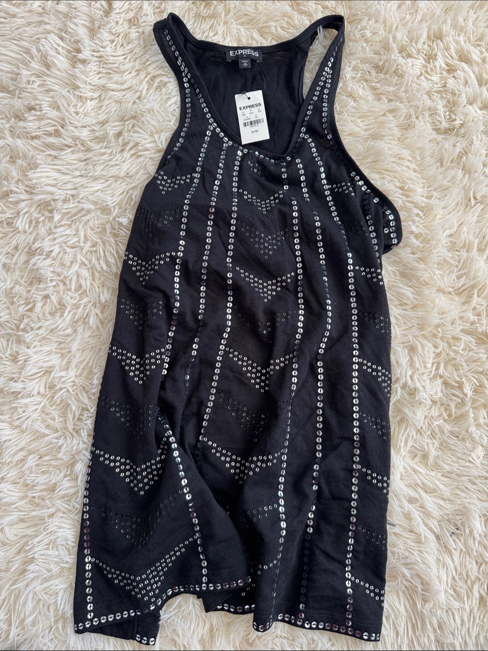 Express Kids Black Sequin Racerback One-Piece